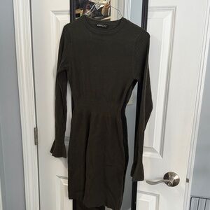 Shein Dark Green Long Sleeve Dress